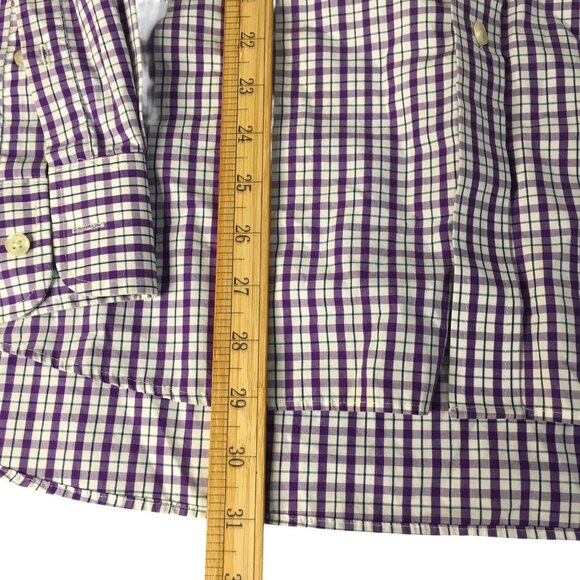 Chaps Shirt Mens 17.5 36/37 Classic Fit Plaid Wrinkle Free Button Up Dress Shirt - Picture 6 of 14